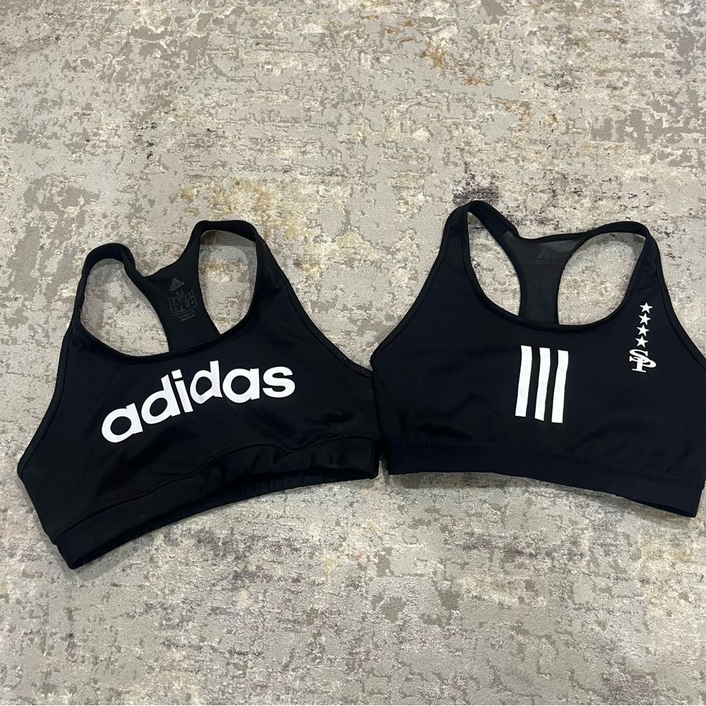 Adidas Women's Black Sports Bra Bundle Set Size Medium